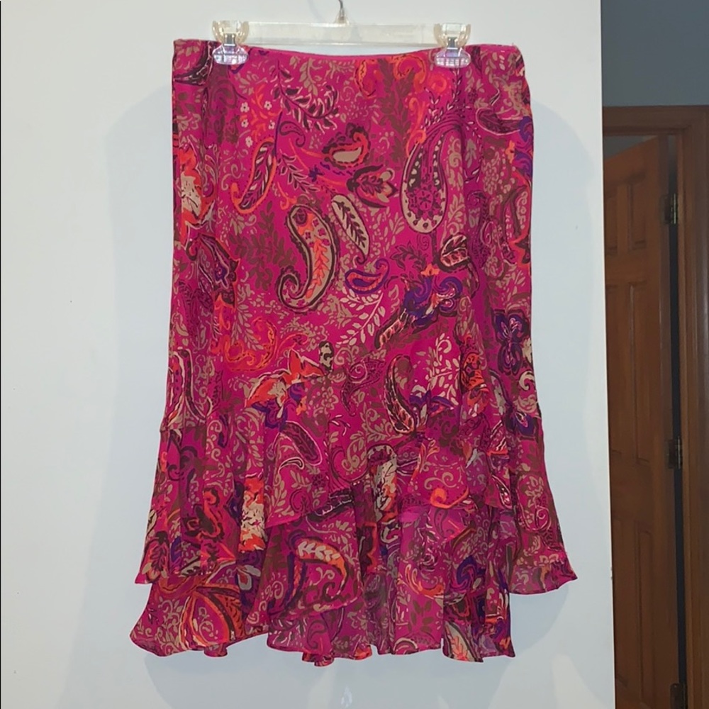 Maroon Ruffle Skirt